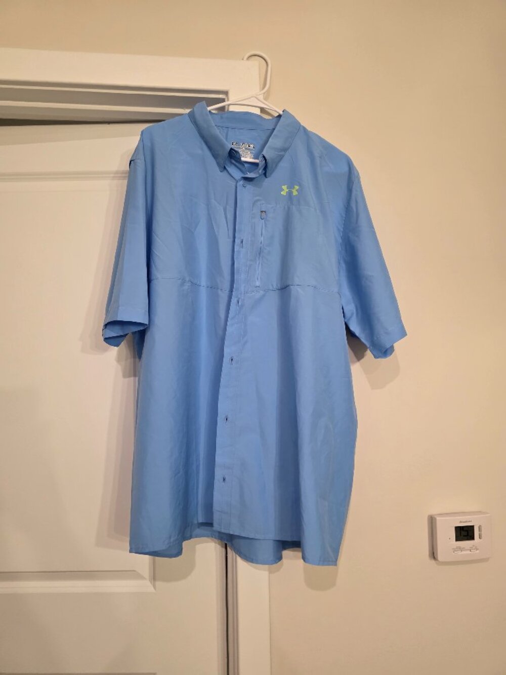 Under Armour Fish Hook Logo HeatGear Loose Fit Fishing Shirt Light Blue Men's 2X